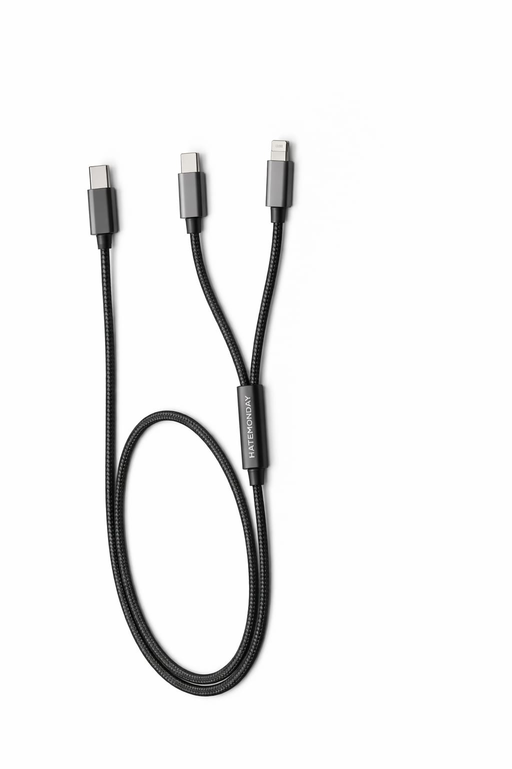HMCC60 60W 2-in-1 Braided Fast Charging Cable for Laptop and iPhone